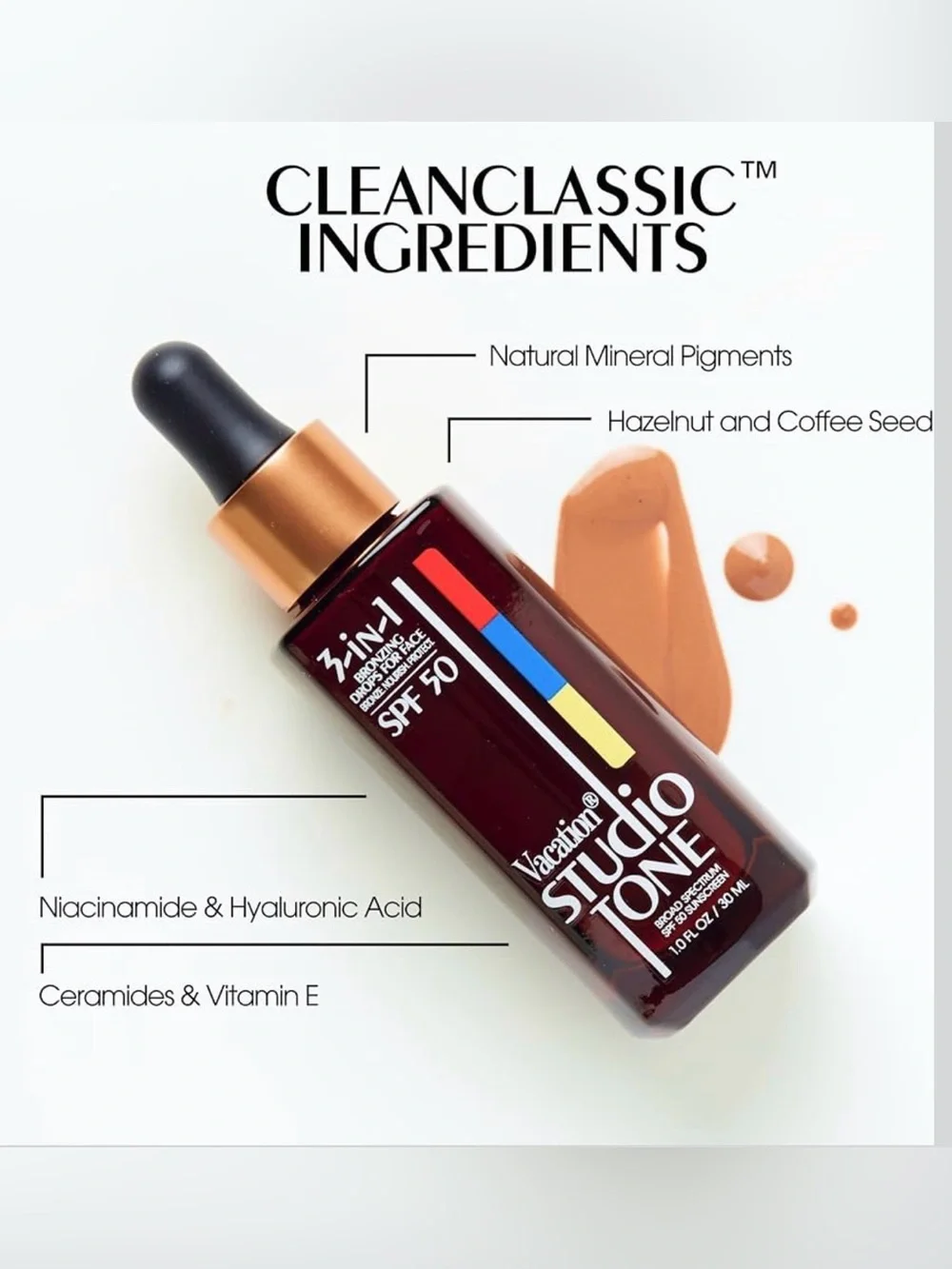 Vacation Studio Tone SPF 50 Bronzing Drops for Face 30ml